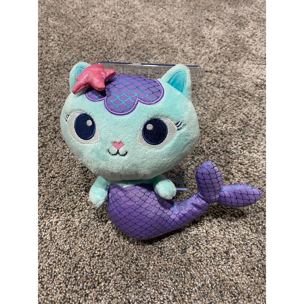 Gabby's Dollhouse MerCat Plush Teal Purple Mermaid Cat Spin Master DreamWorks